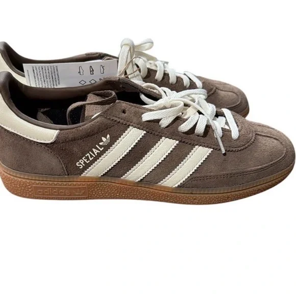 ADIDAS IF6490 Handball Spezial Shoes Earth Strata/Off White Wms Size 8 New - Picture 5 of 7